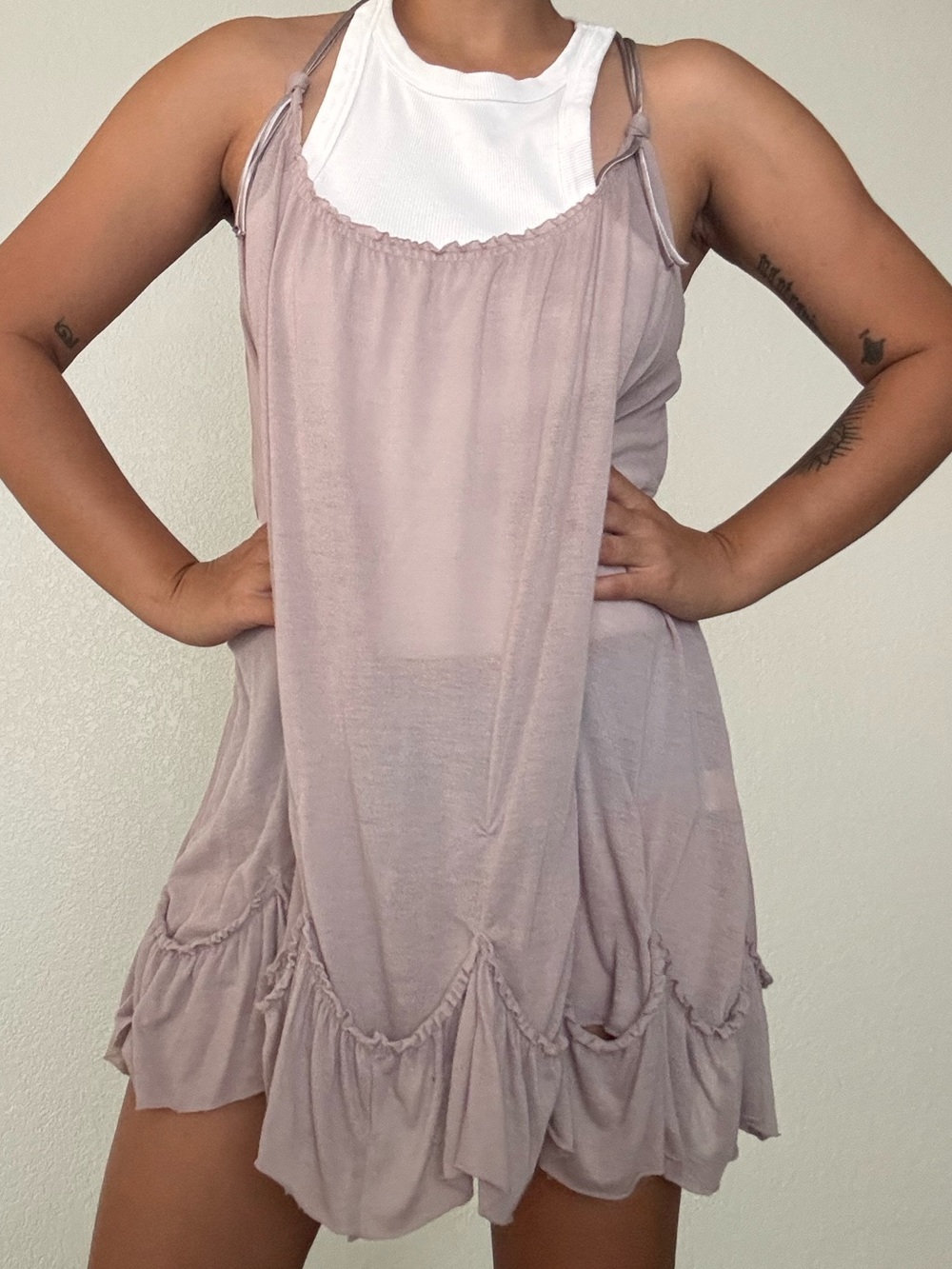 Free People Mauve Slip Chemise